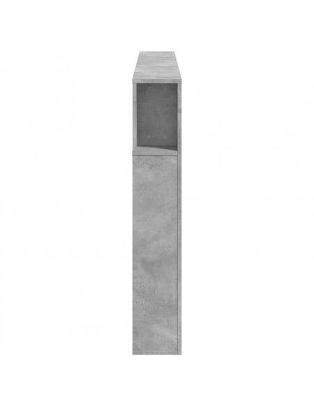 Testiera LED Grigio Cemento 180x18,5x103,5 cm Legno Multistrato