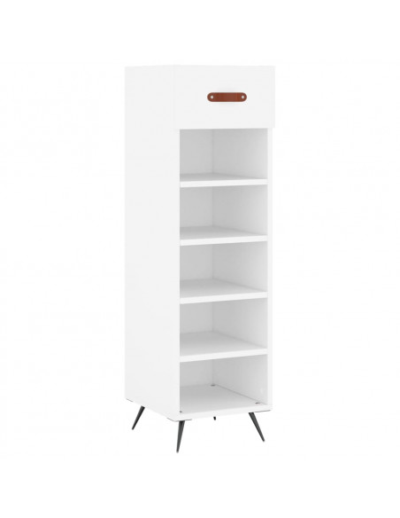 Scarpiera Bianca 30x35x105 cm in Legno Multistrato