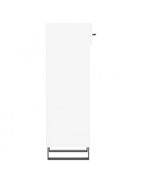 Scarpiera Bianco Lucido 30x35x105 cm in Legno Multistrato