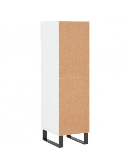 Scarpiera Bianco Lucido 30x35x105 cm in Legno Multistrato