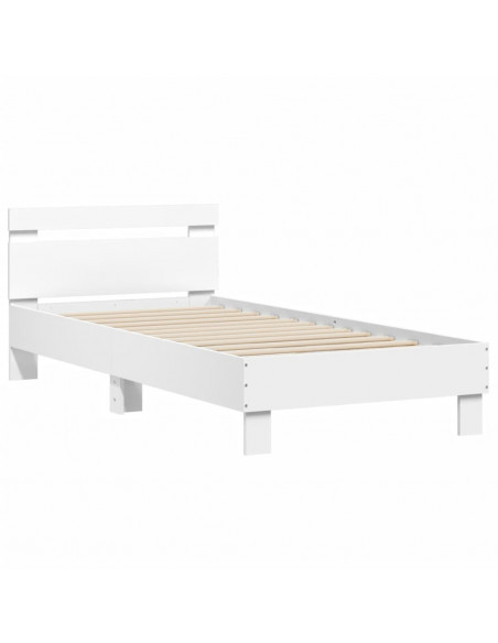 Giroletto con Testiera Bianco 75x190 cm in Legno Multistrato