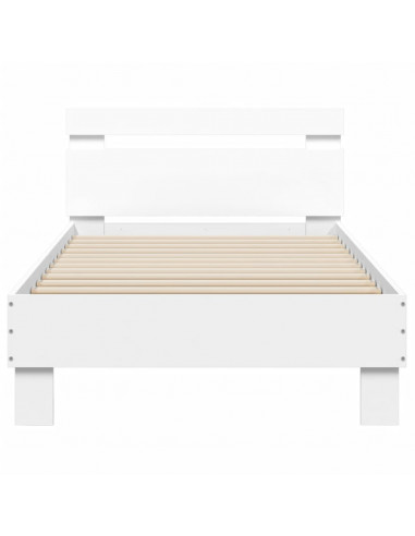 Giroletto con Testiera Bianco 75x190 cm in Legno Multistrato