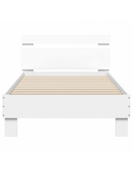 Giroletto con Testiera Bianco 75x190 cm in Legno Multistrato