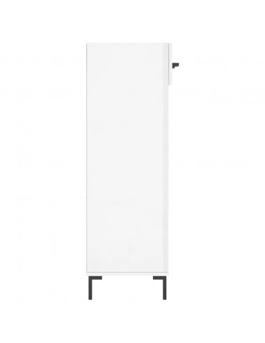 Scarpiera Bianco Lucido 60x35x105 cm in Legno Multistrato