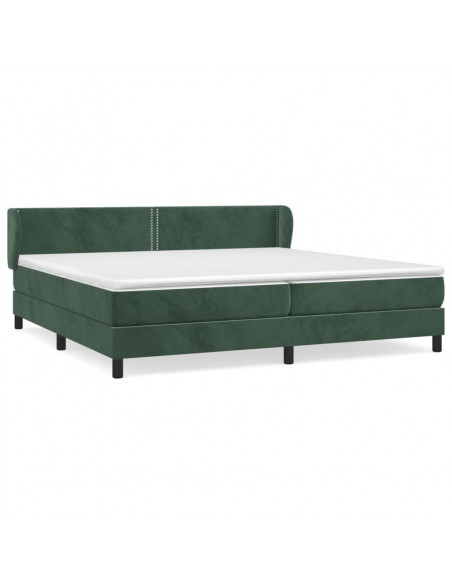 Giroletto a Molle con Materasso Verde Scuro 200x200 cm Velluto