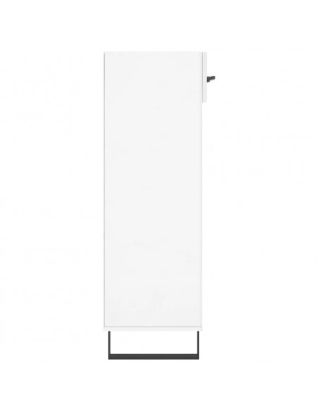 Scarpiera Bianco Lucido 60x35x105 cm in Legno Multistrato