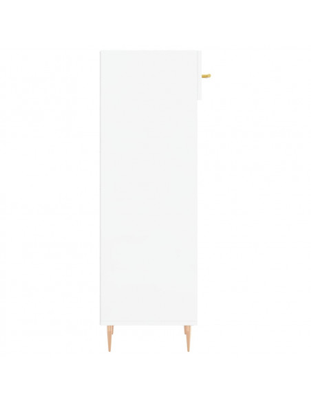 Scarpiera Bianco Lucido 30x35x105 cm in Legno Multistrato