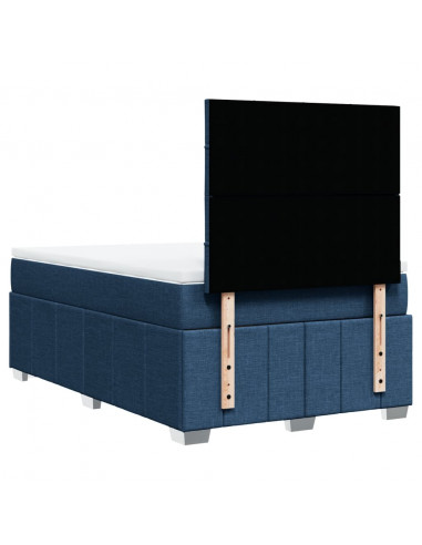 Giroletto a Molle con Materasso Blu 120x200 cm in Tessuto