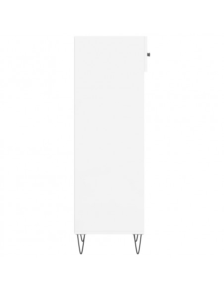 Scarpiera Bianco Lucido 30x35x105 cm in Legno Multistrato