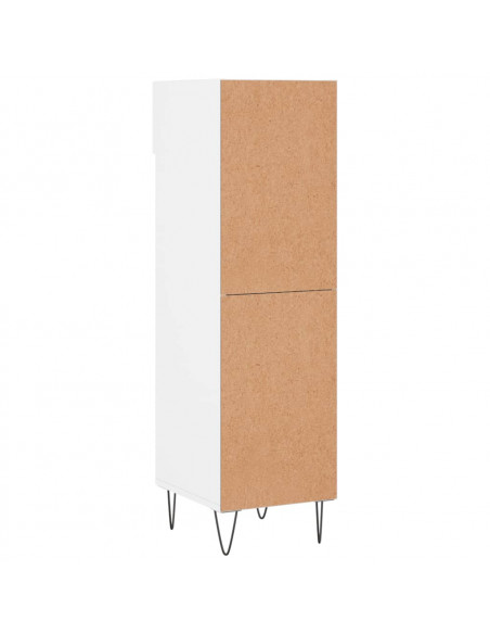 Scarpiera Bianco Lucido 30x35x105 cm in Legno Multistrato