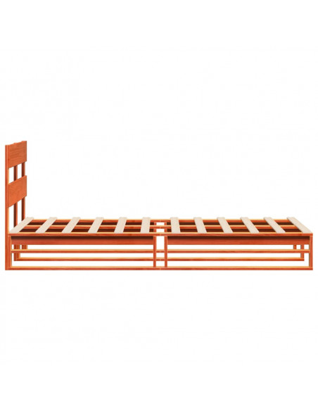 Letto senza Materasso Marrone Cera 100x200 cm in Legno di Pino