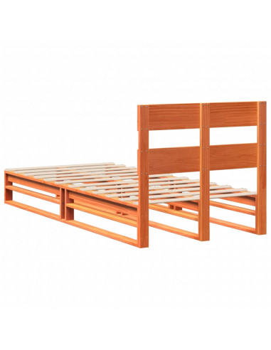 Letto senza Materasso Marrone Cera 100x200 cm in Legno di Pino