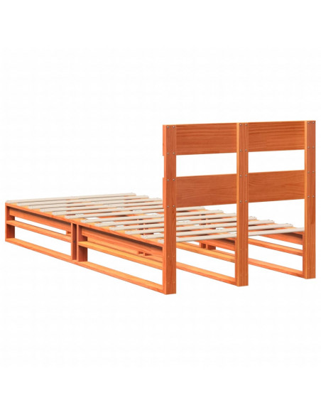 Letto senza Materasso Marrone Cera 100x200 cm in Legno di Pino