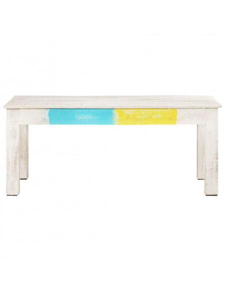 Tavolino da Salotto Bianco 110x60x45 cm in Massello di Mango