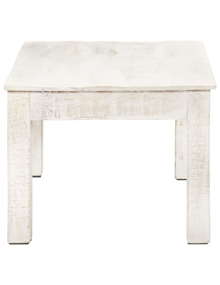 Tavolino da Salotto Bianco 110x60x45 cm in Massello di Mango