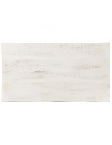 Tavolino da Salotto Bianco 110x60x45 cm in Massello di Mango