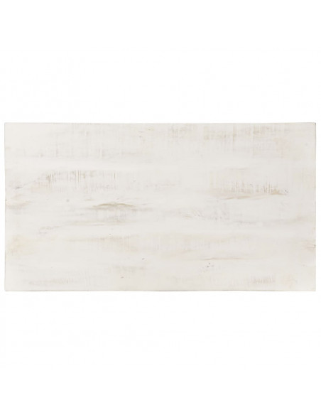 Tavolino da Salotto Bianco 110x60x45 cm in Massello di Mango