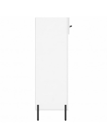 Scarpiera Bianco Lucido 60x35x105 cm in Legno Multistrato