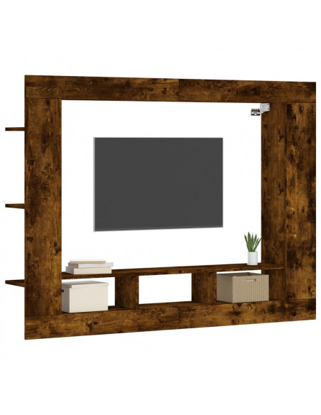 Mobile Porta TV Rovere Fumo 152x22x113 cm in Legno Multistrato