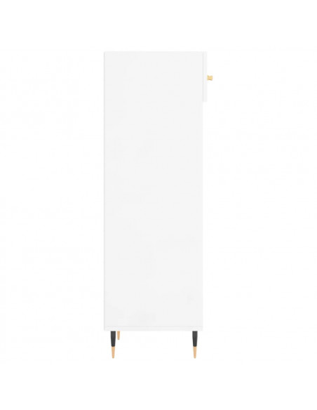 Scarpiera Bianco Lucido 30x35x105 cm in Legno Multistrato