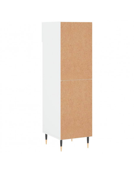 Scarpiera Bianco Lucido 30x35x105 cm in Legno Multistrato