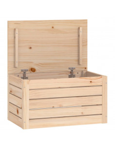 Contenitore Portaoggetti 59,5x36,5x33 cm Legno Massello Pino 2