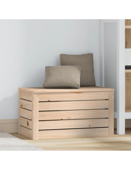 Contenitore Portaoggetti 59,5x36,5x33 cm Legno Massello Pino