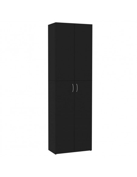 Armadio per Ufficio Nero 60x32x190 cm in Legno Multistrato