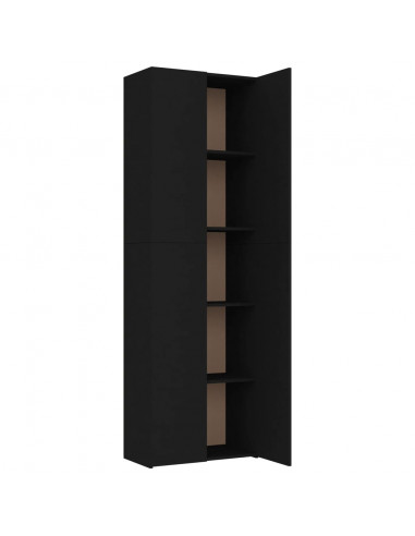 Armadio per Ufficio Nero 60x32x190 cm in Legno Multistrato