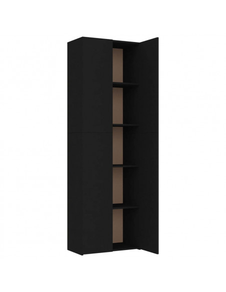 Armadio per Ufficio Nero 60x32x190 cm in Legno Multistrato