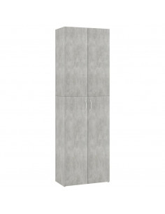Armadio da Ufficio Grigio Cemento 60x32x190cm Legno Multistrato 2