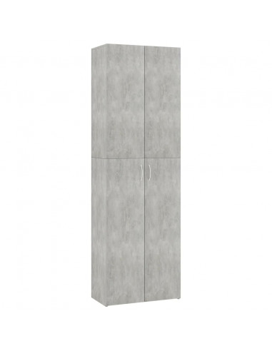 Armadio da Ufficio Grigio Cemento 60x32x190cm Legno Multistrato