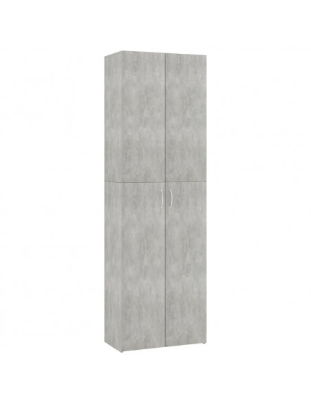 Armadio da Ufficio Grigio Cemento 60x32x190cm Legno Multistrato