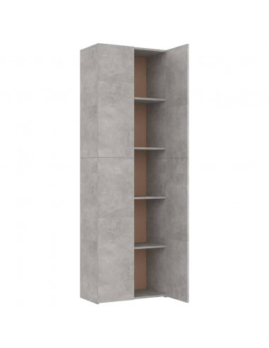 Armadio da Ufficio Grigio Cemento 60x32x190cm Legno Multistrato