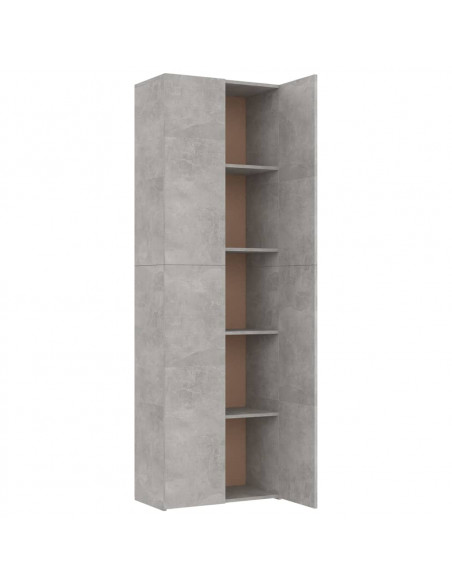 Armadio da Ufficio Grigio Cemento 60x32x190cm Legno Multistrato