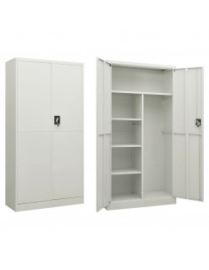 Armadio con Ripiani Grigio Chiaro 90x40x180 cm in Acciaio 2