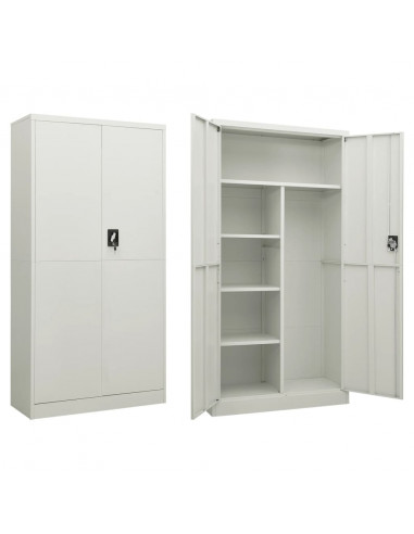 Armadio con Ripiani Grigio Chiaro 90x40x180 cm in Acciaio