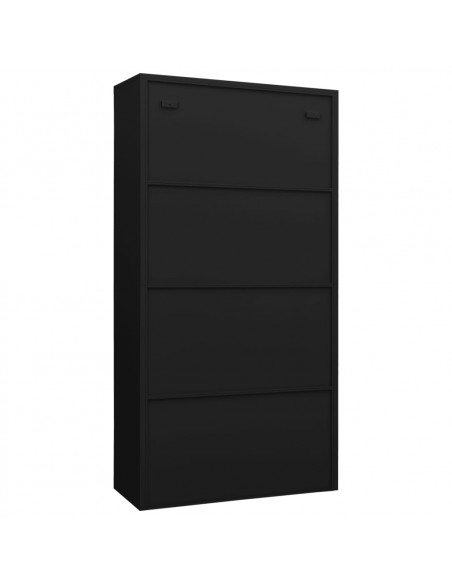 Armadio con Ripiani Nero 90x40x180 cm in Acciaio