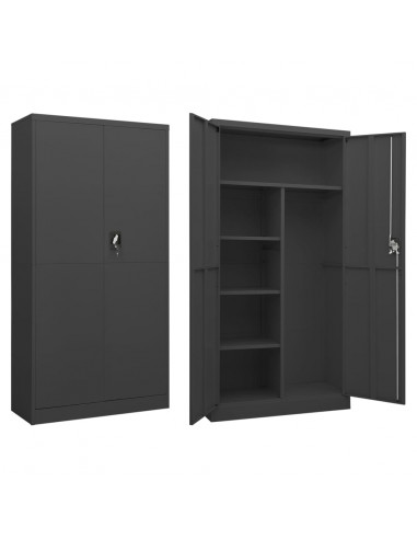 Armadio con Ripiani Antracite 90x40x180 cm in Acciaio