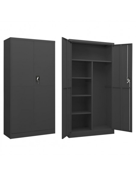 Armadio con Ripiani Antracite 90x40x180 cm in Acciaio
