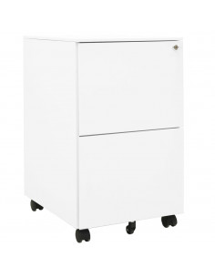 Schedario Mobile Bianco 39x45x67 cm in Acciaio 2