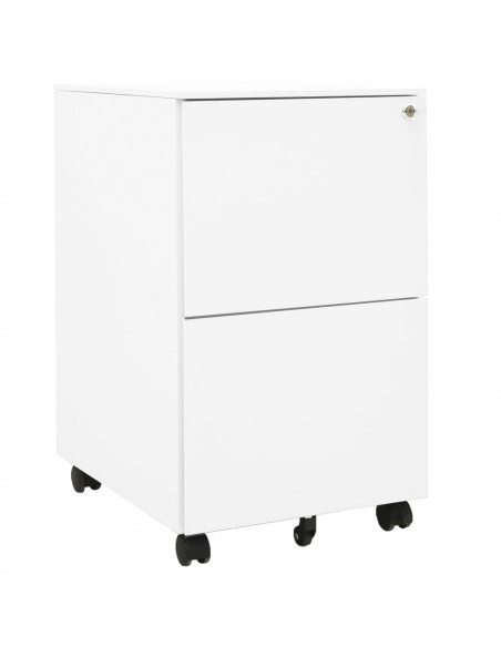 Schedario Mobile Bianco 39x45x67 cm in Acciaio