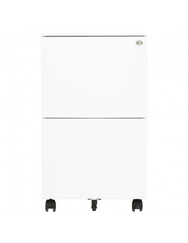 Schedario Mobile Bianco 39x45x67 cm in Acciaio