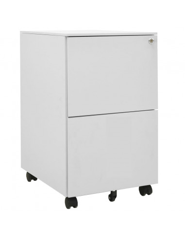 Schedario Mobile Grigio Chiaro 39x45x67 cm in Acciaio