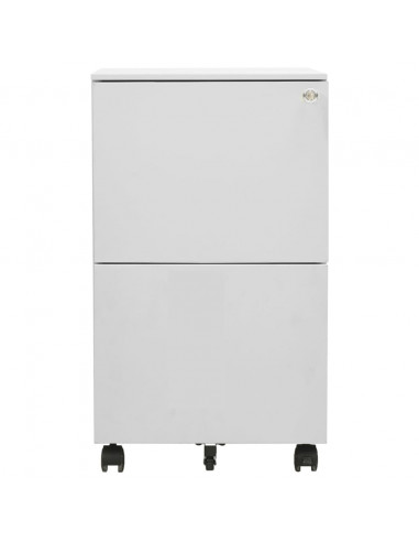 Schedario Mobile Grigio Chiaro 39x45x67 cm in Acciaio