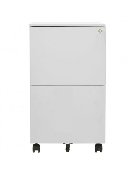 Schedario Mobile Grigio Chiaro 39x45x67 cm in Acciaio