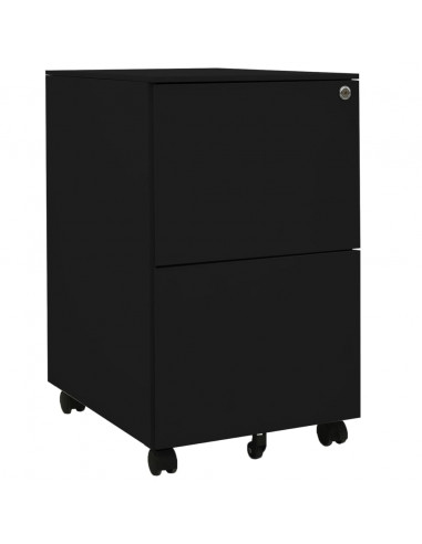 Schedario Mobile Nero 39x45x67 cm in Acciaio