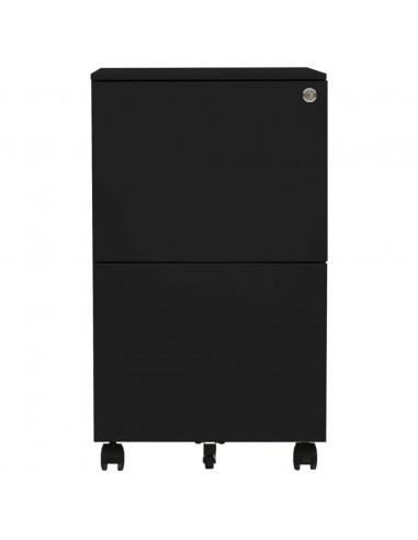 Schedario Mobile Nero 39x45x67 cm in Acciaio