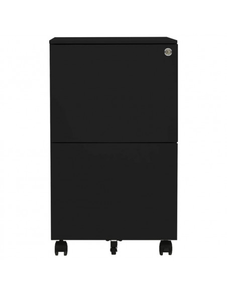 Schedario Mobile Nero 39x45x67 cm in Acciaio