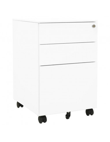 Schedario Mobile Bianco 39x45x60 cm in Acciaio